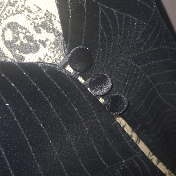 Women's K Studio  Jacket Dress MEDIUM Size 12 Black Velvet Glitter Line Design - Picture 6 of 11